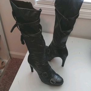 Knee high leather boots